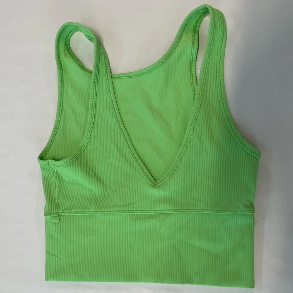 Lululemon scream green power pivot tank top 4